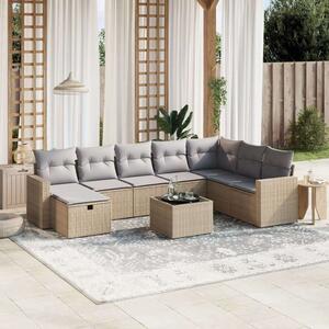 VidaXL Polyrattan Kerti Ülőgarnitúra - 9 részes, Bézs