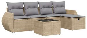 VidaXL Polyrattan Kerti Ülőgarnitúra - 6 részes - Bézs