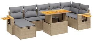 VidaXL Polyrattan Kerti Ülőgarnitúra - 8 részes - Bézs