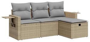 VidaXL Polyrattan Kerti Ülőgarnitúra - 4 részes - Bézs