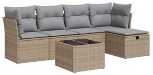 VidaXL Polyrattan Kerti Ülőgarnitúra - 6 részes - Bézs