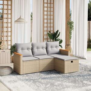 Polyrattan Kerti Ülőgarnitúra - 4 Részes Szett