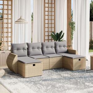 VidaXL Polyrattan Kerti Ülőgarnitúra - 6 részes, Bézs