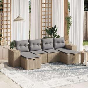 Polyrattan Kerti Ülőgarnitúra - 6 részes - Bézs