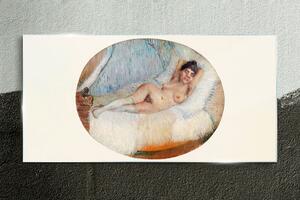 Üvegkép Meztelen nő Van Gogh ágyon