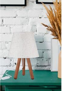 Fehér-natúr színű asztali lámpa textil búrával (magasság 33,5 cm) – Squid Lighting