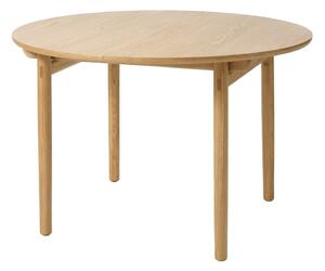 Kerek bővíthető étkezőasztal tölgyfa dekorral ø 120 cm Carno – Unique Furniture