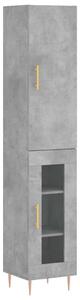 Modern Magas Szekrény - Beton Szürke - 34,5x34x180 cm