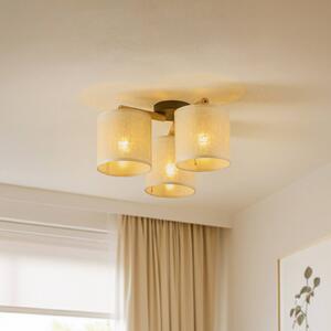 TK Lighting Deva mennyezeti lámpa, textil, 3 izzós, dimmelhető, Világos fa, Nappali / Étkező, Fa, Skandináv