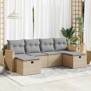 VidaXL Polyrattan Kerti Ülőgarnitúra - 6 részes - Bézs