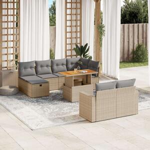 VidaXL Polyrattan Kerti Ülőgarnitúra - 11 részes - Bézs