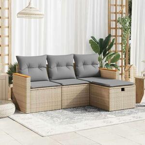 VidaXL Polyrattan Kerti Ülőgarnitúra - 4 részes - Bézs