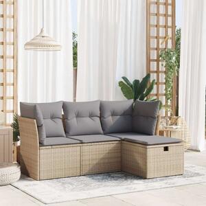 VidaXL Polyrattan Kerti Ülőgarnitúra - 4 részes - Bézs