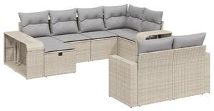 VidaXL Polyrattan Kerti Ülőgarnitúra - 10 részes - Bézs