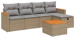 VidaXL Polyrattan Kerti Ülőgarnitúra - 6 részes