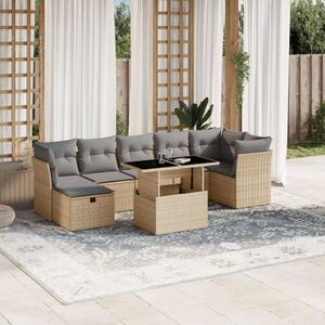 VidaXL Polyrattan Kerti Ülőgarnitúra - 8 részes - Bézs