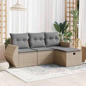 VidaXL Polyrattan Kerti Ülőgarnitúra - 4 részes - Bézs