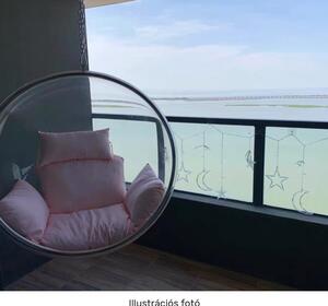 KONDELA Függő fotel, átlátszó/arany/rózsaszín, BUBBLE TYP 1