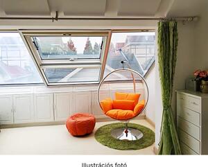 KONDELA Függő fotel állvánnyal, átlátszó/arany/fekete, BUBBLE TYP 3