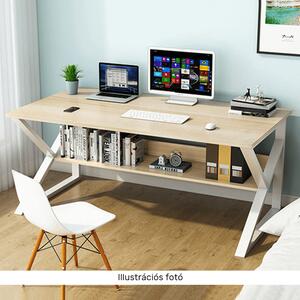 KONDELA Polcos íróasztal, természetes tölgyfa/fehér, TARCAL 80