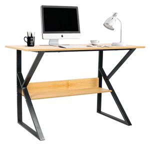 Polcos íróasztal, bükkfa/fekete, TARCAL 100