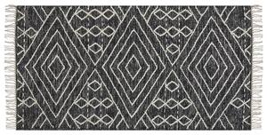 Fekete és fehér pamutszőnyeg 80 x 150 cm KHENIFRA