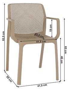 KONDELA Rakásolható szék, szürkésbarna taupe/műanyag, FRENIA