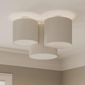 TK Lighting Mona mennyezeti világítás, 3 izzós, fehér, dimmelhető, Fehér / opál, Hálószoba, Textil / szövet / selyem, Modern