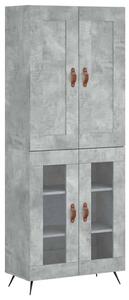 VIDAXL Beton Szürke Magasszekrény - 69,5x34x180 cm