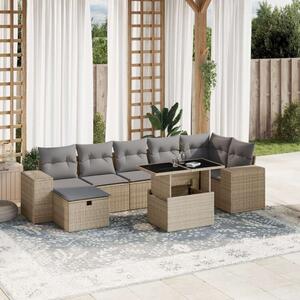 VidaXL Polyrattan Kerti Ülőgarnitúra - 8 részes - Bézs