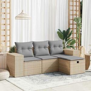 VidaXL Polyrattan Kerti Ülőgarnitúra - 4 részes - Bézs
