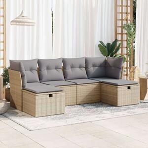 VidaXL Polyrattan Kerti Ülőgarnitúra - 6 részes - Bézs