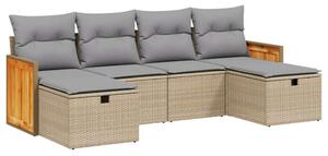 VidaXL Polyrattan Kerti Ülőgarnitúra - 6 részes szett