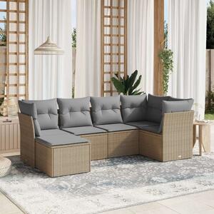 Polyrattan Kerti Ülőgarnitúra - 6 részes - Bézs