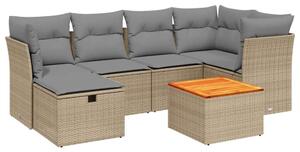 VidaXL Polyrattan Kerti Ülőgarnitúra - 7 részes