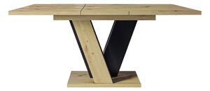 Asztal Goodyear 125Fekete, Artisan tölgy, 75x90x120cm, Hosszabbíthatóság, Laminált forgácslap, Laminált forgácslap