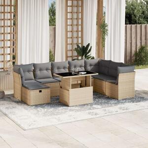 VidaXL Polyrattan Kerti Ülőgarnitúra - 9 részes - Bézs