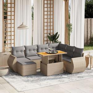 VidaXL Polyrattan Kerti Ülőgarnitúra - 8 részes - Bézs