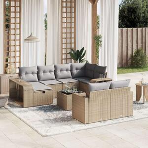 VidaXL Polyrattan Kerti Ülőgarnitúra - 11 részes - Bézs