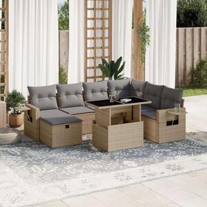 VidaXL Polyrattan Kerti Ülőgarnitúra - 8 részes - Bézs