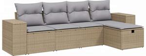 VidaXL Polyrattan Kerti Ülőgarnitúra - 5 részes - Bézs