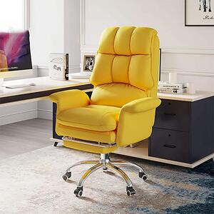 Luxus főnöki, vezetői forgószék, extra puha ülőfelülettel, lábtartóval - Sárga