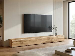TV-állvány Sarasota 199, Laminált forgácslap, 32x300x33cm, Wotan tölgy