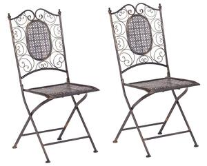 Összecsukható fekete kerti szék kétdarabos szettben BORMIO