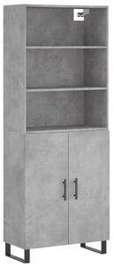 Modern Magas Szekrény - Beton Szürke - 180 cm