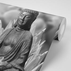 Fotótapéta békés Buddha fekete fehérben