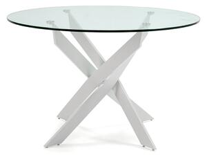 Kerek étkezőasztal üveg asztallappal 120x120 cm Ruth – Marckeric