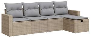 VidaXL Polyrattan Kerti Ülőgarnitúra - 5 részes - Bézs