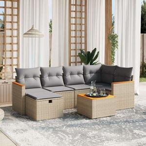 VidaXL Polyrattan Kerti Ülőgarnitúra - 7 részes