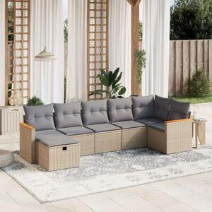 VidaXL Polyrattan Kerti Ülőgarnitúra - 7 részes - Bézs